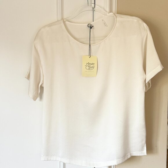 Margaret O'Leary Silk Tee, Ivory - Picture 4 of 7